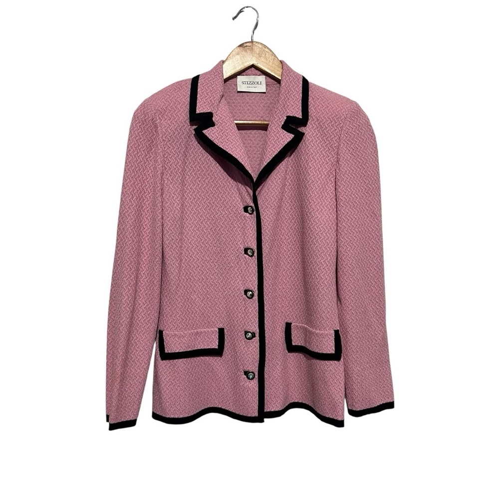 Stizzoli Pink and Black Women's Blazer Women's 44 Made In Italy Timeless